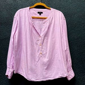 J Crew light pink textured blouse XL
